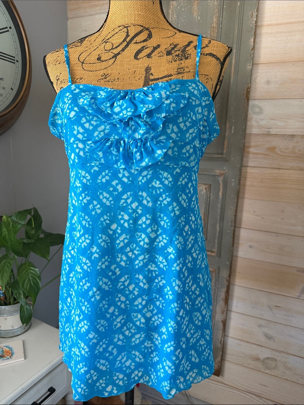 INC International Concepts Bright Turquoise Ruffle Sundress